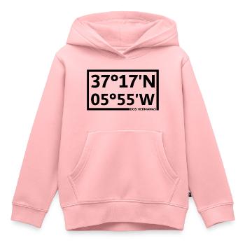 Dos Hermanas Koordinaten - Kinder Premium Organic Hoodie - Rosa - Vorne - AI Model Kid Female (0cm)