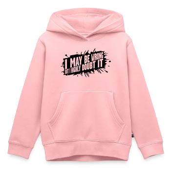 Je peux me tromper - Sweat Premium à capuche enfant bio - rose - Devant - AI Model Kid Female (0cm)