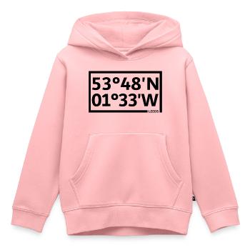 Leeds Koordinaten - Kinder Premium Organic Hoodie - Rosa - Vorne - AI Model Kid Female (0cm)