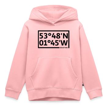 Coordonnées de Bradford - Sweat Premium à capuche enfant bio - rose - Devant - AI Model Kid Female (0cm)