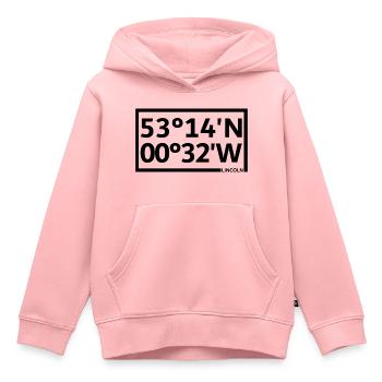 Coordonnées Lincoln - Sweat Premium à capuche enfant bio - rose - Devant - AI Model Kid Female (0cm)