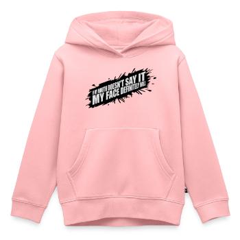 Mon visage le fera certainement - Sweat Premium à capuche enfant bio - rose - Devant - AI Model Kid Female (0cm)