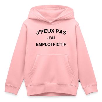 Ich kann nicht, ich habe einen fiktiven Job - Kinder Premium Organic Hoodie - Rosa - Vorne - AI Model Kid Female (0cm)