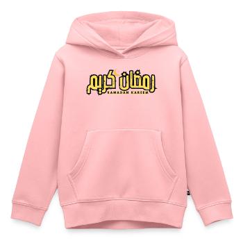 Ramadan Kareem écrit en arabe - Sweat Premium à capuche enfant bio - rose - Devant - AI Model Kid Female (0cm)