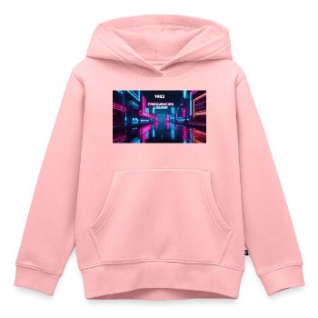 FRÉQUENCES CHARGÉES - Sweat Premium à capuche enfant bio - rose - Devant - AI Model Kid Female (0cm)