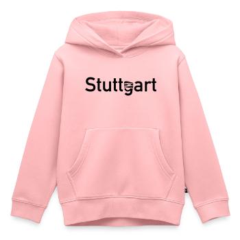 Stuttgart Stadtschild mit -Museum Skyline - Kinder Premium Organic Hoodie - Rosa - Vorne - AI Model Kid Female (0cm)