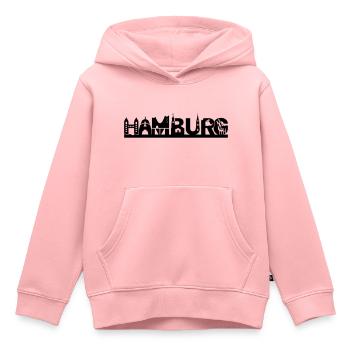 Hamburg Skyline mit Sehenswürdigkeiten - Kinder Premium Organic Hoodie - Rosa - Vorne - AI Model Kid Female (0cm)