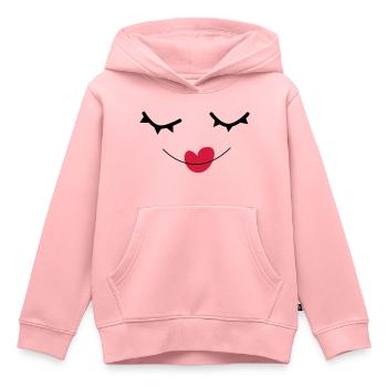 sourire - Sweat Premium à capuche enfant bio - rose - Devant - AI Model Kid Female (0cm)