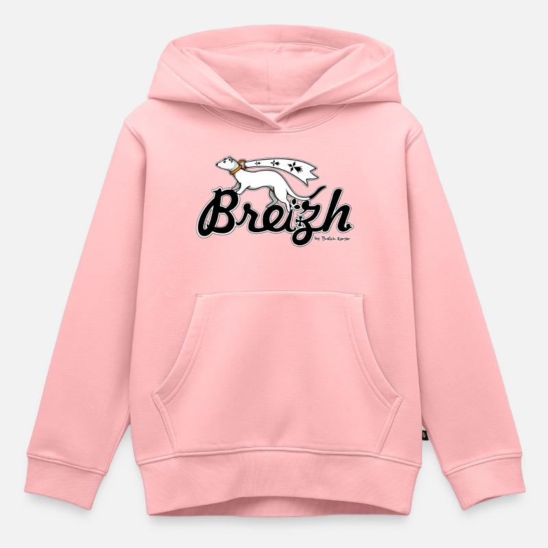 Breizh (Bretagne) - Sweat Premium à capuche enfant bio - rose