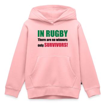 rugby - Kinder Premium Organic Hoodie - Rosa - Vorne - AI Model Kid Female (0cm)