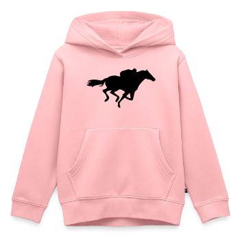 Rennpferd galoppieren Pferd mit Reiter und schwarz - Kinder Premium Organic Hoodie - Rosa - Vorne - AI Model Kid Female (0cm)