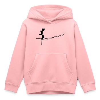 wegweiser mit berglinie - Kinder Premium Organic Hoodie - Rosa - Vorne - AI Model Kid Female (0cm)