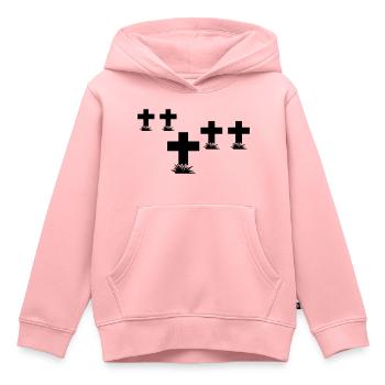 rip_1_f1 - Sweat Premium à capuche enfant bio - rose - Devant - AI Model Kid Female (0cm)
