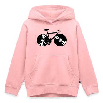 vélo turntable dissous - Sweat Premium à capuche enfant bio - rose - Devant - AI Model Kid Female (0cm)