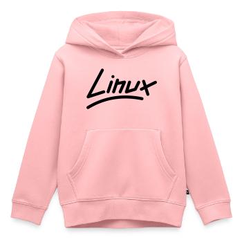 Linux - Vector - Kids Premium Organic Hoodie - rose - Front - AI Model Kid Female (0cm)
