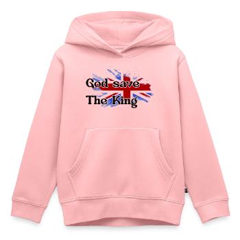 God Save the King - New King England - Kinder Premium Organic Hoodie - Rosa - Vorne - AI Model Kid Female (0cm)