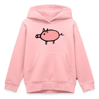 Schwein - Kinder Premium Organic Hoodie - Rosa - Vorne - AI Model Kid Female (0cm)