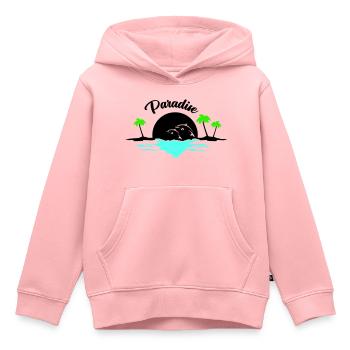 sunset delfine - Kinder Premium Organic Hoodie - Rosa - Vorne - AI Model Kid Female (0cm)