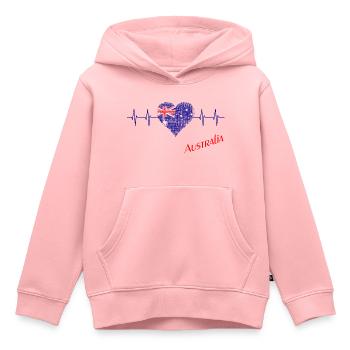 Australien Herz Herzschlag Australia - Kinder Premium Organic Hoodie - Rosa - Vorne - AI Model Kid Female (0cm)