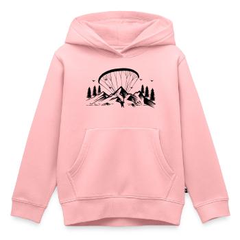 Passion en apesanteur : parapente agréable - Sweat Premium à capuche enfant bio - rose - Devant - AI Model Kid Female (0cm)