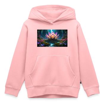 Lotus Blüte - Kinder Premium Organic Hoodie - Rosa - Vorne - AI Model Kid Female (0cm)