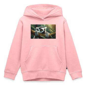 Niedliche Tiere chillen – Kattis - Kinder Premium Organic Hoodie - Rosa - Vorne - AI Model Kid Female (0cm)