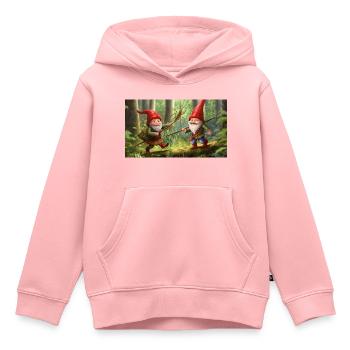Zwerge auf der Jagd nach Heuschrecke - Kinder Premium Organic Hoodie - Rosa - Vorne - AI Model Kid Female (0cm)