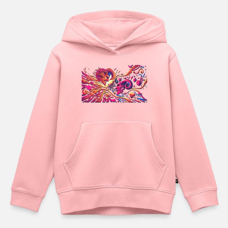 La Saint-Valentin - Sweat Premium à capuche enfant bio - rose