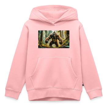 Sasquatch Bigfoot im Waldmonster dunkel - Kinder Premium Organic Hoodie - Rosa - Vorne - AI Model Kid Female (0cm)