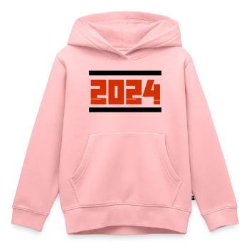2024 - Kinder Premium Organic Hoodie - Rosa - Vorne - AI Model Kid Female (0cm)