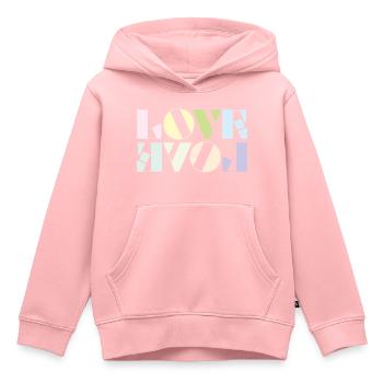 LOVE - Kinder Premium Organic Hoodie - Rosa - Vorne - AI Model Kid Female (0cm)