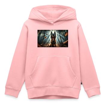 Malinois - Sweat Premium à capuche enfant bio - rose - Devant - AI Model Kid Female (0cm)
