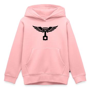 piston et ailes - Sweat Premium à capuche enfant bio - rose - Devant - AI Model Kid Female (0cm)