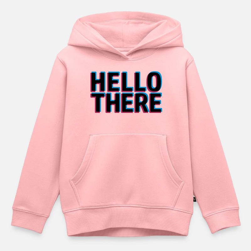 3D Effekt Hello - Kinder Premium Organic Hoodie - Rosa