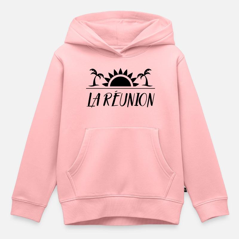 La Réunion 974 - Sweat Premium à capuche enfant bio - rose