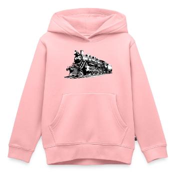 Eisenbahn Dampflok - Kinder Premium Organic Hoodie - Rosa - Vorne - AI Model Kid Female (0cm)