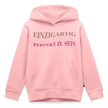 Einzigartig ist besser als perfekt - Kinder Premium Organic Hoodie - Rosa - Vorne - AI Model Kid Female (0cm)