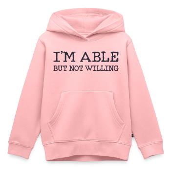 Ich bin fähig aber nicht gewillt - Kinder Premium Organic Hoodie - Rosa - Vorne - AI Model Kid Female (0cm)