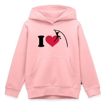 Stabhochsprung - Kinder Premium Organic Hoodie - Rosa - Vorne - AI Model Kid Female (0cm)