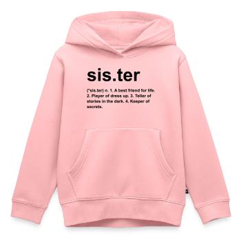 sister - Sweat Premium à capuche enfant bio - rose - Devant - AI Model Kid Female (0cm)