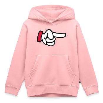 Finger pointing / pointing finger (3c) - Kids Premium Organic Hoodie - rose - Front - AI Model Kid Female (0cm)