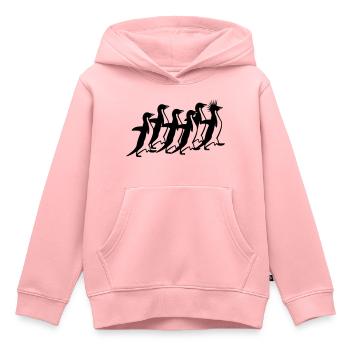 Pinguine Rudel - Kinder Premium Organic Hoodie - Rosa - Vorne - AI Model Kid Female (0cm)