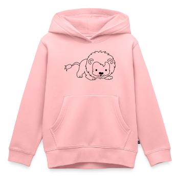 kleiner_loewe_01 - Kinder Premium Organic Hoodie - Rosa - Vorne - AI Model Kid Female (0cm)