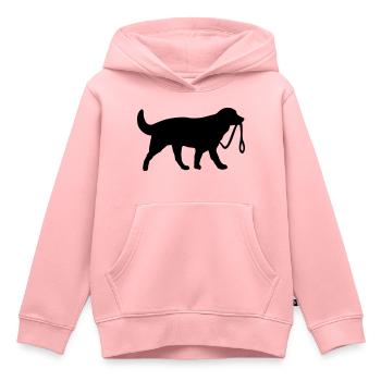 Hund mit Leine - Kinder Premium Organic Hoodie - Rosa - Vorne - AI Model Kid Female (0cm)