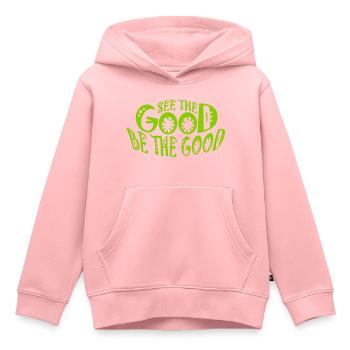 be the good Zitat - Kinder Premium Organic Hoodie - Rosa - Vorne - AI Model Kid Female (0cm)