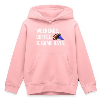 Weekends Coffee Game Days - Kids Premium Organic Hoodie - rose - Front - AI Model Kid Female (0cm)
