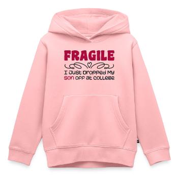 I Just Dropped My Son At College Drop Off For Moms - Sweat Premium à capuche enfant bio - rose - Devant - AI Model Kid Female (0cm)