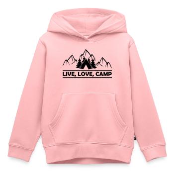 Live Love Camp - Kinder Premium Organic Hoodie - Rosa - Vorne - AI Model Kid Female (0cm)