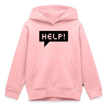 help bubble (b, 1c) - Kids Premium Organic Hoodie - rose - Front - AI Model Kid Female (0cm)
