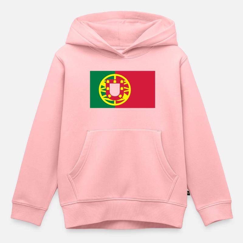 Drapeau portugais - Sweat Premium à capuche enfant bio - rose